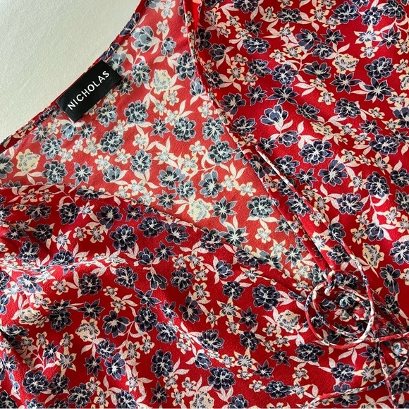 Nicholas Blossom Ruffle Blouse in Red - Picture 10 of 16